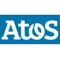 Logo of Atos, an IT and digital services company.